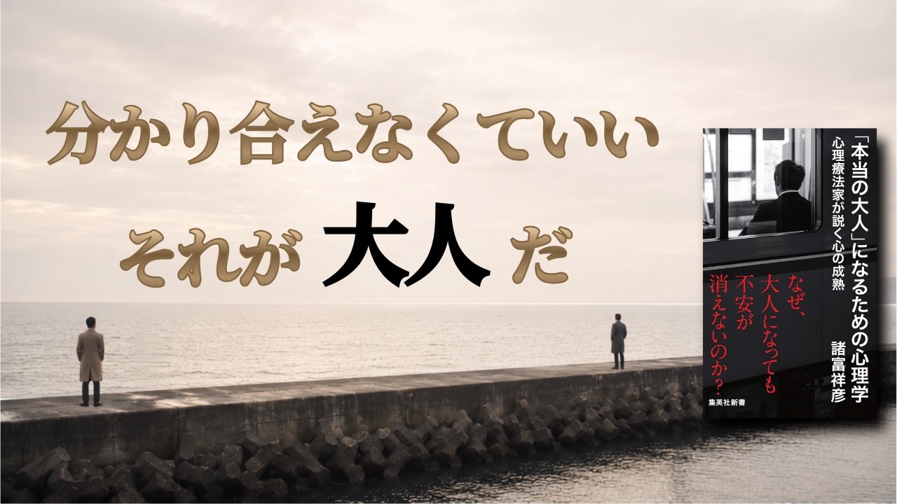 「分かってもらえない」と悩むあなたへ。心を軽くする「成熟」の考え方
