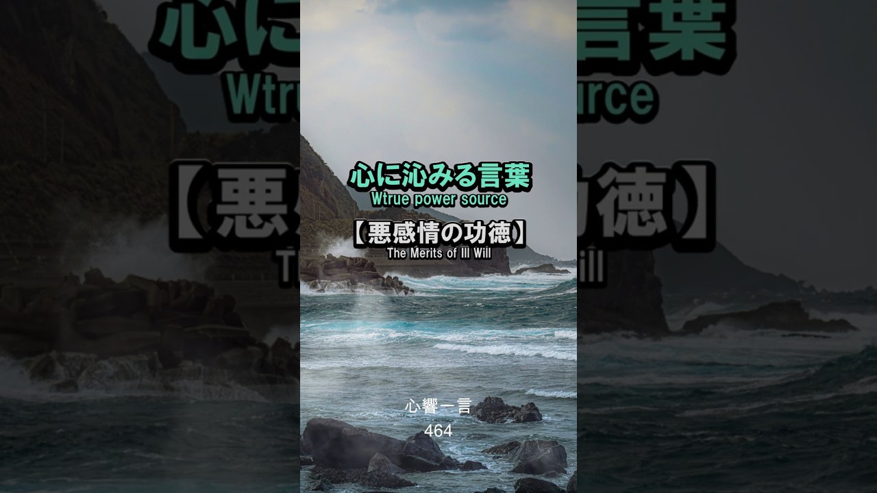 【名言】嫉妬と怒りは命のエネルギー——心に響く一言
