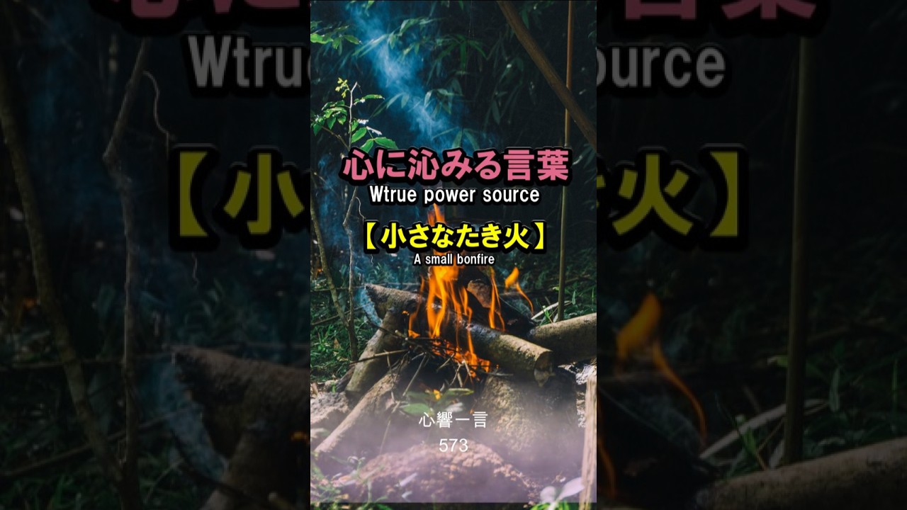 【名言】小さな焚き火——心に響く一言