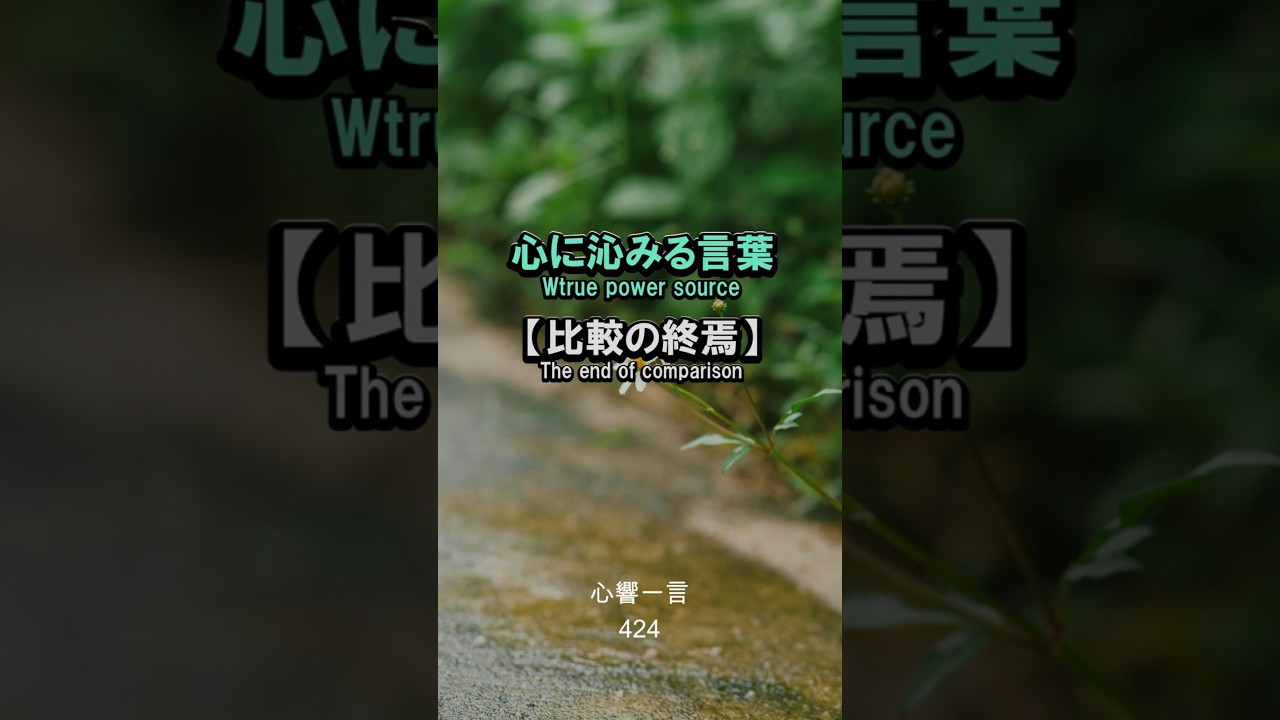 【名言】比較を手放す——心に響く一言