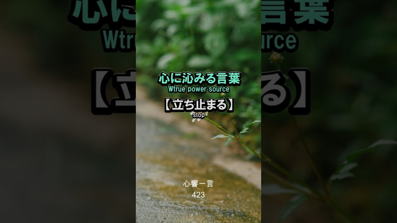 【名言】止まることは遅れではない——心に響く一言