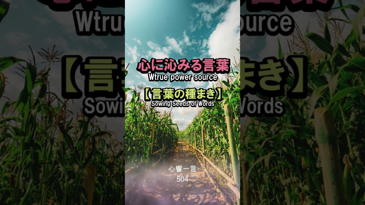 【名言】「あなたの口から出る言葉は未来のあなたを作る種である」——心に響く一言