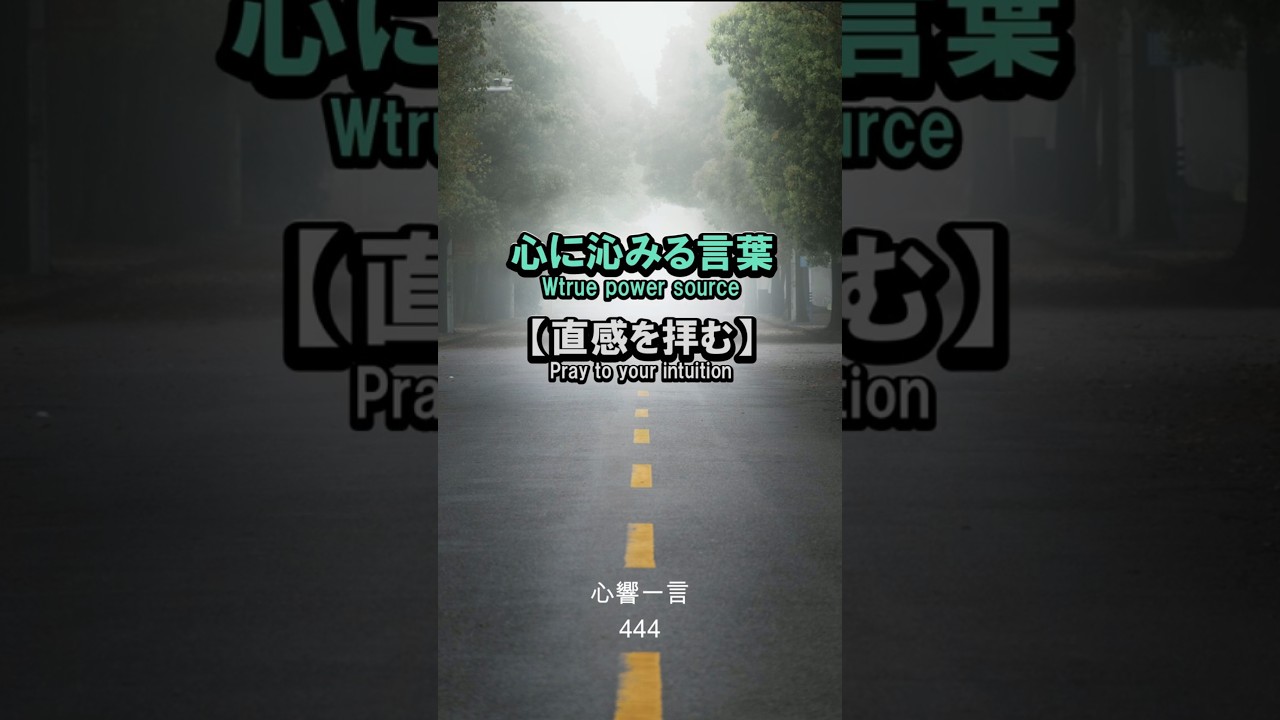 【名言】直感を拝む——心が軽くなる道を選ぶ勇気