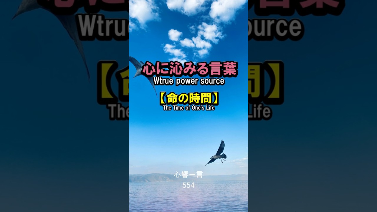 【名言】命の時間——今日という奇跡を熱く生きる