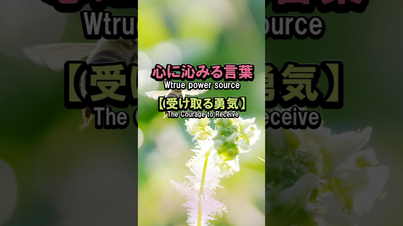 【名言】受け取る勇気——弱さを見せることが愛の贈り物になる
